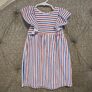 Zara 4/5 Red, White & Blue Striped Dress